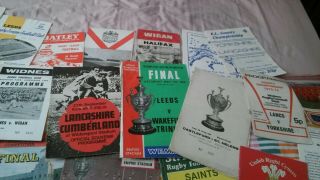 Joblot bundle vintage 1970s Rugby league club programmes.  Wembley Final Leeds 4