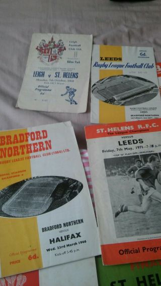 Joblot bundle vintage 1970s Rugby league club programmes.  Wembley Final Leeds 5