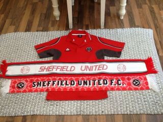 Official/vintage Sheffield United Polo Shirt And Scarves