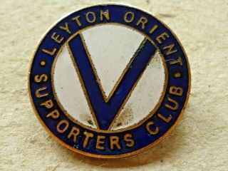 Vintage Football Enamel Badge Leyton Orient Supporters Club Badge