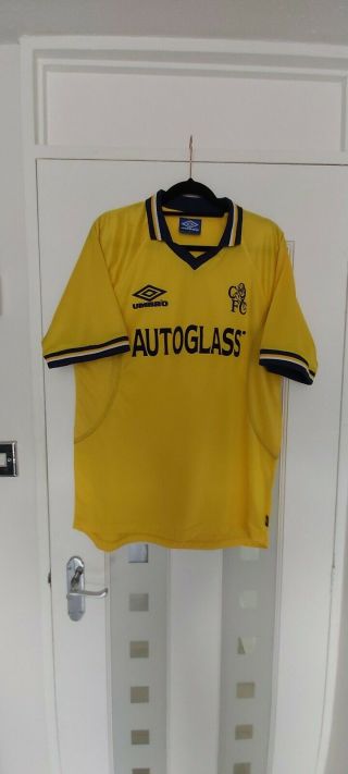 Vintage Chelsea Fc Football Shirt Autoglass Away 2000 2002 Size Large