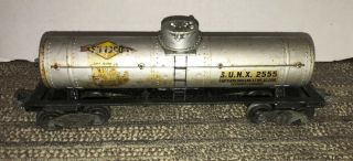 Vintage Lionel Single Dome All Metal Sunoco Tank Car Sunx 2555 Blt 5 - 29 B