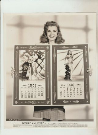 Vintage 8 X 10 B & W Linen Pinup Photograph Actress Peggy Knudsen