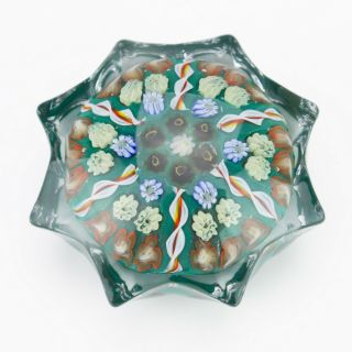 Vintage Strathearn Scottish Glass - Star Formed Millefiori Cane Paperweight