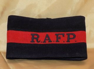 Vintage Wwii Rafp Royal Air Force Raf Police Mod Issued Armband C.  1940s