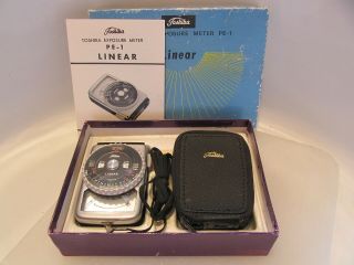 Vintage Toshiba Pe - 1 Linear Ambient Reflected Light Exposure Meter Boxed Nr -