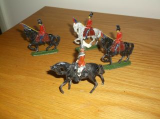 4 Vintage French Lead Soldiers On Horseback