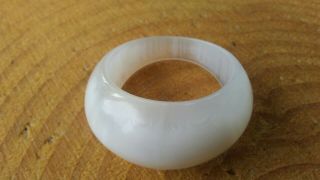 Vintage clear and white Moon Glow lucite costume jewelry ring size 8.  5 4