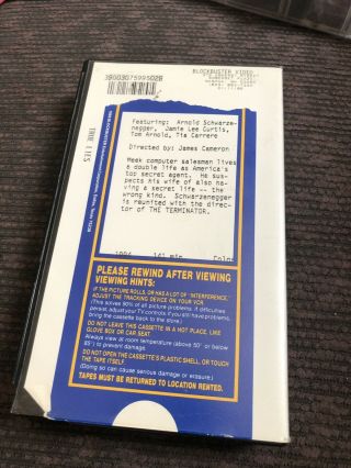 VHS Blockbuster Vintage Rental Clam Clamshell 1995 True Lies Release Insert 2