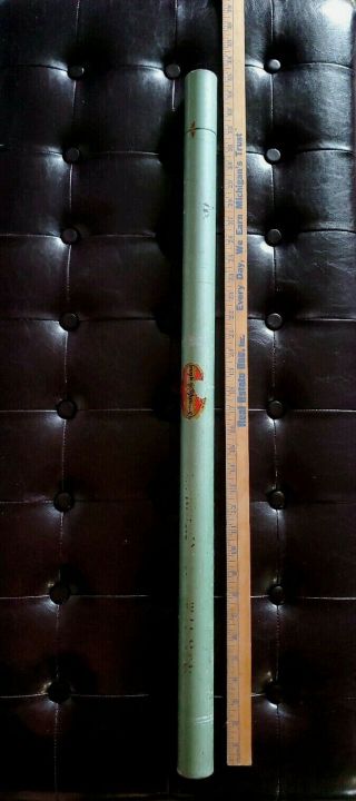 Vtg Scientific Anglers Aluminum Rod Case Tube 34.  5 " Long 1 3/4 " Across