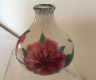 Vintage Cobridge Stoneware Red Flowers Vase 4