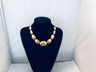 VTG.  ANNE KLEIN MATTE GOLD TONE GRADUATED CHUNKY NECKLACE 3