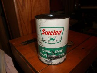 Vintage Sinclair Opaline Quart Cardboard Oil Can Empty