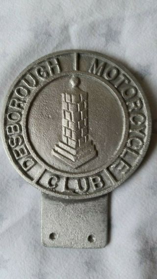 Vintage Aluminium Car Badge - " Desborough Motorcycle Club "