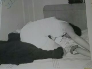 Vintage Snapshot Photo Kissing Passionate Risque Kiss On Bed Retro Vtg