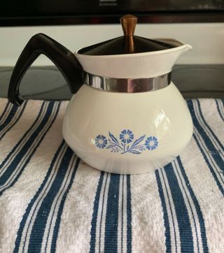Vintage Corning Ware Blue Cornflower 3 Cup Tea Pot/coffee Carafe,  Euc