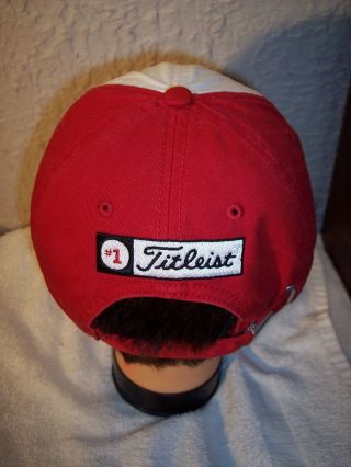 Vintage Titleist 1 Red/White Canada Logo Cotton Adjustible Golf Cap/Hat 3