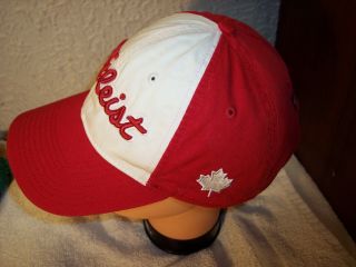 Vintage Titleist 1 Red/White Canada Logo Cotton Adjustible Golf Cap/Hat 4
