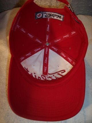 Vintage Titleist 1 Red/White Canada Logo Cotton Adjustible Golf Cap/Hat 5
