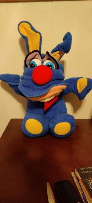 Vtg 1987 Fisher Price Funny Freddy Blue Plush Stuffed Dog Puppy Posable 16 " 2309