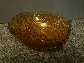 A Stunning And Unusual Vintage Amber Glass Bowl/fruit Dish -