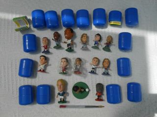 14 Vintage Corinthian Microstars Football Figures Toys,  Silver.  Blue 1995 2001