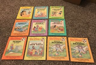 Vintage 1986 Walt Disney Fun To Read Library Set Of Books 1 - 5,  7,  8,  11,  19,  19