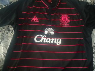 Vintage Everton Chang Top Black And Pink Away Top