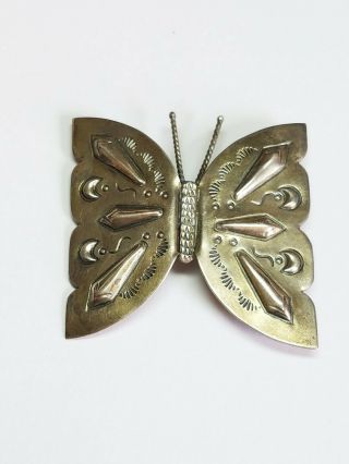 Vintage Handmade Large Sterling Silver 2 " X2 " Butterfly Brooch Pin