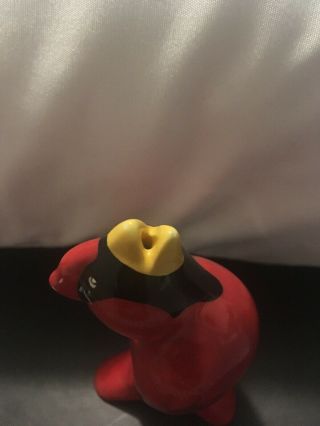 Pfaltzgraff Red Cardinal Pie Bird Ceramic Vtg Baking Steam Vent Funnel Whistle 4