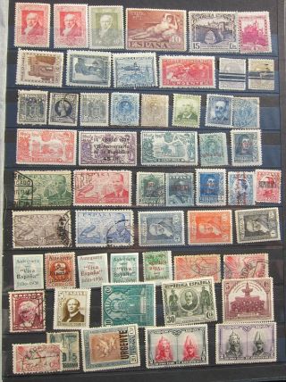 817 - 19 54 Hinged/used Vintage Spain Stamps