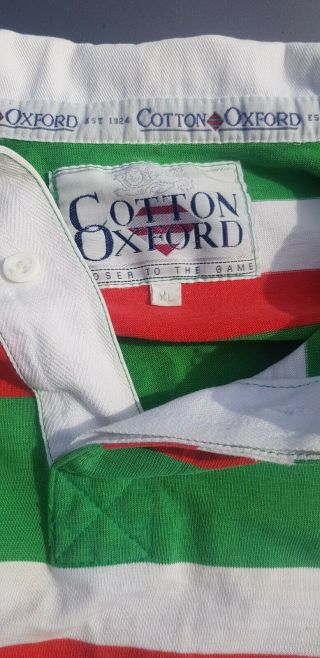 Vintage Leicester Tigers 1995 Rugby Shirt Jersey Top Cotton Oxford Size XL 2