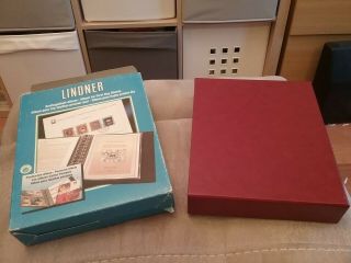 Vintage Lindner Postcard Album - Wine Red