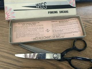 Vintage Wiss Pinking Shears - Box And Paperwork - Model C - 9 " - 1948