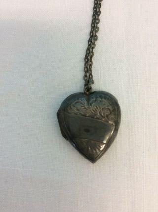 Vintage Solid Silver Love Heart Opening Locket Pendant (ref Td) 8191 G