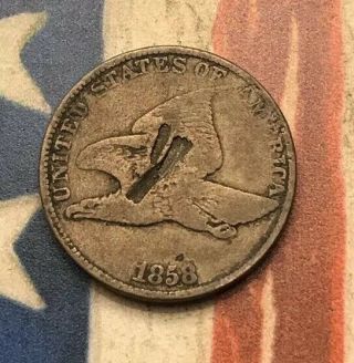 1858 1c Flying Eagle Penny Cent Vintage Us Copper Coin Fh20 Sharp