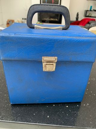 Vintage Retro Record Storage Carry Case Box Vinyl 7 " Single Blue