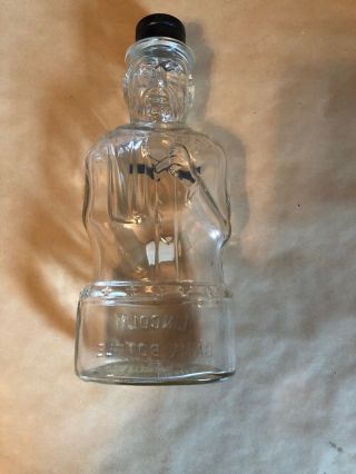 Vintage Glass Bank Bottle Abraham Lincoln 1954 Lincoln Foods Syrup Lawrence Ma