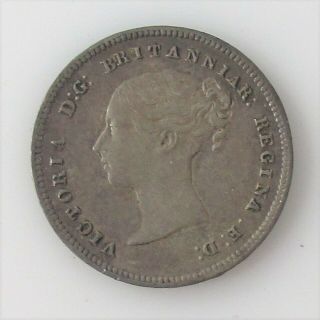 1864 Queen Victoria Silver Maundy Groat 4 Pence Coin Vintage