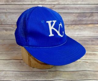 Vintage Kansas City Royals Snapback Mesh Trucker Hat Kc Baseball Cap Mlb Ml M/l