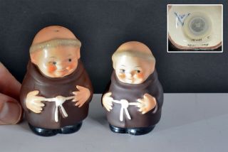 Vintage Ceramic Goebel West German Monk Friar Salt & Pepper Shakers Set