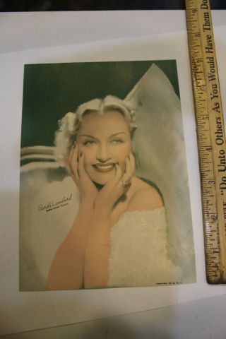 Vintage 5 " X7 " Movie Star Publicity Photo Carole Lombard B&w Colorized Wow Jsh