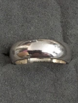 Plain 925 Sterling Silver D Shape Wedding Band M,  6mm Ring Simple Vintage