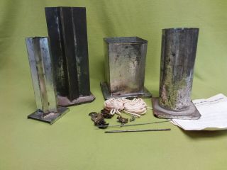 Vintage Metal Candle Molds - Sm Star,  Lg Star,  Rd Pillar And Square - 4 Molds