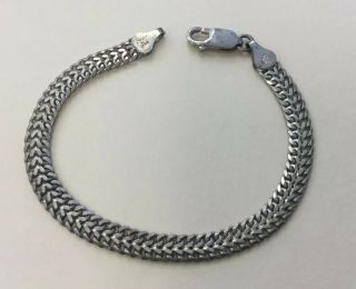 Vintage Sterling Silver 925 Chunky & Unique Bracelet 7 " Zf6