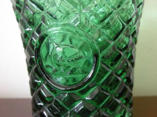 VINTAGE ITALIAN ROSSINI EMPOLI GREEN GLASS DECANTER & STOPPER / BOTTLE - VGC 4