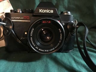 Vintage Konica Autoreflex TC 35mm camera with Hexanon AR 40mm 1.  8 lens 2