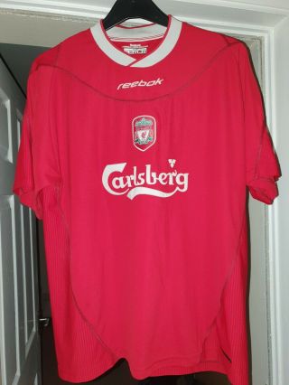 Vintage Liverpool Home Football Shirt Size 42/44 Reebok 2002 - 2004