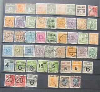 617 - 19 50 Hinged/used Denmark Vintage Bob And Overprint Stamps