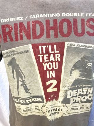 Vintage Grindhouse T Shirt Tarantino Rodriguez Death Proof Planet Terror Sz M